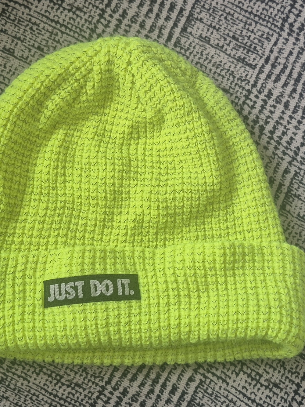Nike Kids Neon Yellow 'Just Do It.' Knit Beanie